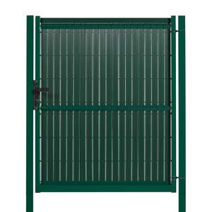 Portillon panneau DIRICKX AXYLE® à sceller en acier galvanisé sendzimir l. 150 x H. 125 cm vert 6005