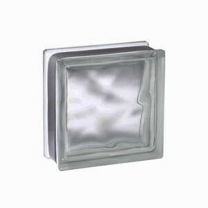 Brique de verre isolation thermique 1,5 W/m2 198 nuagée L. 19 x l. 8 x H. 19 cm