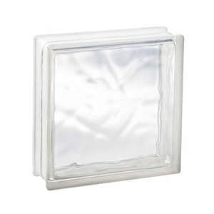 Brique de verre isolante 248 nuagée incolore L. 24 x l. 8 x H. 24 cm
