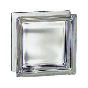 Brique de verre isolante 198 transparente incolore L. 19 x l. 8 x H. 19 cm