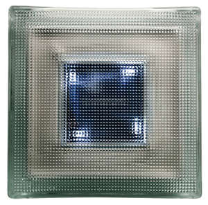 Pavé de verre simple paroi lumineux LUMI-SOL motif pointe diamant L. 19,8 x l. 19,8 x H. 5,8 cm