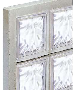 Panneau standard N°35 en 195 3x5 briques en verre nuagée incolore L. 107 x l. 5 x H. 67 cm
