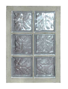 Panneau standard N°23 en 198 2x3 briques en verre nuagée incolore L. 67 x l. 8 x H. 47 cm