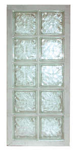 Panneau standard N°25 en 198 2x5 briques en verre nuagée incolore L. 107 x l. 8 x H. 47 cm