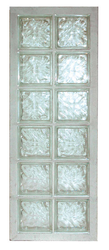 Panneau standard N°26 en 198 2x6 briques en verre nuagée incolore L. 127 x l. 8 x H. 47 cm