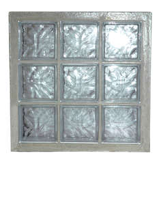 Panneau standard N°33 en 198 3x3 briques en verre nuagée incolore L. 67 x l. 8 x H. 67 cm