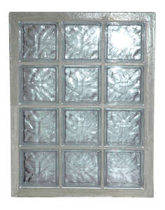 Panneau standard N°34 en 198 3x4 briques en verre nuagée incolore L. 87 x l. 8 x H. 67 cm