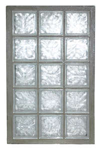Panneau standard N°36 en 198 3x6 briques en verre nuagée incolore L. 127 x l. 8 x H. 67 cm