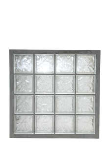 Panneau standard N°44 en 198 4x4 briques en verre nuagée incolore L. 87 x l. 8 x H. 87 cm