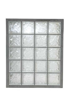 Panneau standard N°45 en 198 4x5 briques en verre nuagée incolore L. 107 x l. 8 x H. 87 cm