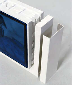 Panneau superposable S23 en 198 2x3 briques en verre nuagée incolore L. 71 x l. 8 x H. 42 cm