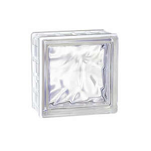 Brique de verre CUBIVER 198 nuagée incolore L. 19,6 x l. 8 x H. 19,6 cm