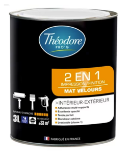 Peinture intérieur / extérieur 2 en 1 impression et finition blanc - Pot de 3 L