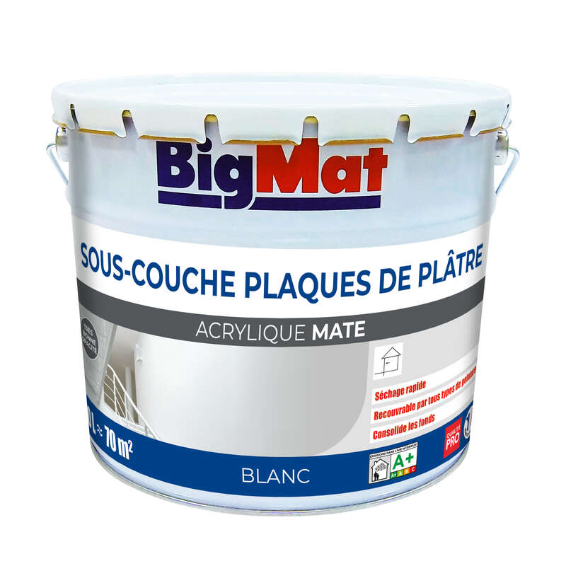 Sous-couche pour plaque de plâtre BIGMAT - Pot de 10 L