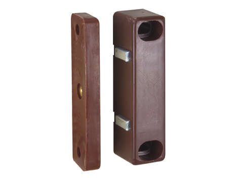 Loqueteau magnétique pour porte de meuble en acier L. 48 x H. 15 x Prof. 13 mm brun