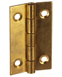 Charnière rectangulaire simple feuille pour porte à visser en acier laitonné Diam. 2,5 x L. 35 x H. 60 x Ép. 1 mm