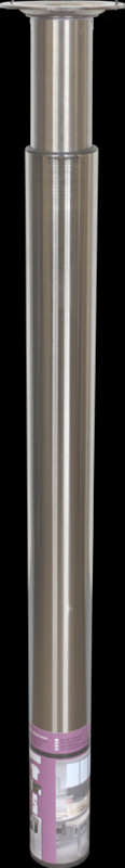 Pied ZOOM en acier nickelé Diam. 50/60 x H. 700/1100 mm