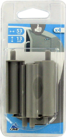 Amortisseur indépendant pour porte et tiroir en plastique CIME L. 12 x H. 12 x Ép. 53 mm gris