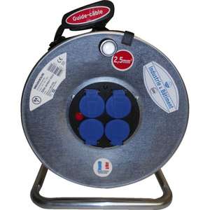 Enrouleur de câble tambour galva 33 m - Ref:ENR33258