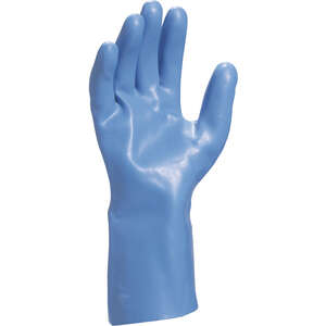 Gants latex sur support coton INTERLOCK bleu - Taille 10