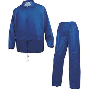 Ensemble de pluie veste et pantalon 400 bleu roi - Taille L