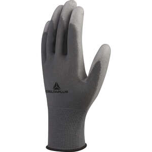 Gants tricot PA/PU gris - Taille 10