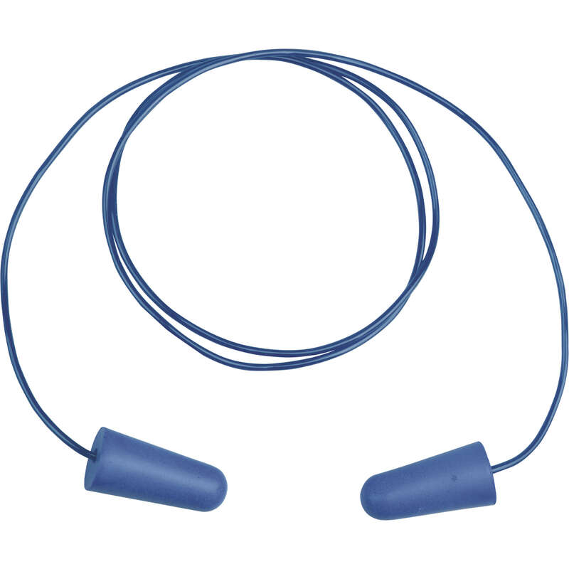 Bouchons d'oreilles détectables avec cordon pour protection auditive en polyuréthane CONICDE010BL bleu - Blister de 10 paires