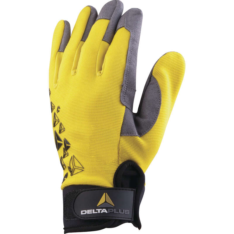 Gants paume cuir synthétique VV901 BOREE jaune/noir - Taille 09