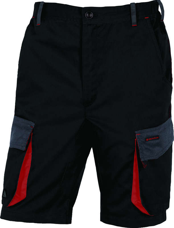 Bermuda de travail D-MACH polyester/coton noir/rouge - Taille XXL