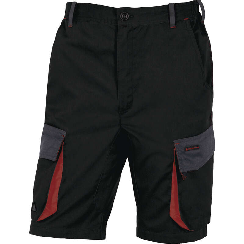 Bermuda de travail D-MACH polyester/coton noir/rouge - Taille XL