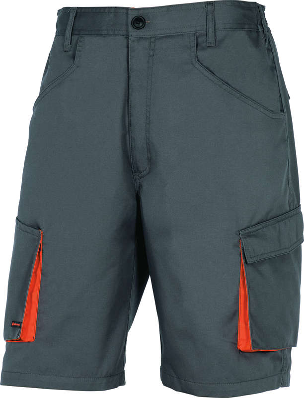 Bermuda de travail MACH2 polyester/coton gris/orange - Taille XL