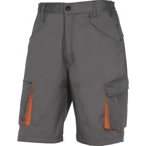 Bermuda de travail MACH2 polyester/coton gris/orange - Taille XL