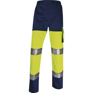 Pantalon de travail à haute visibilité PANOSTYLE jaune fluo/bleu marine - Taille XXL