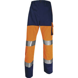Pantalon de travail à haute visibilité PANOSTYLE jaune fluo/bleu marine - Taille XL