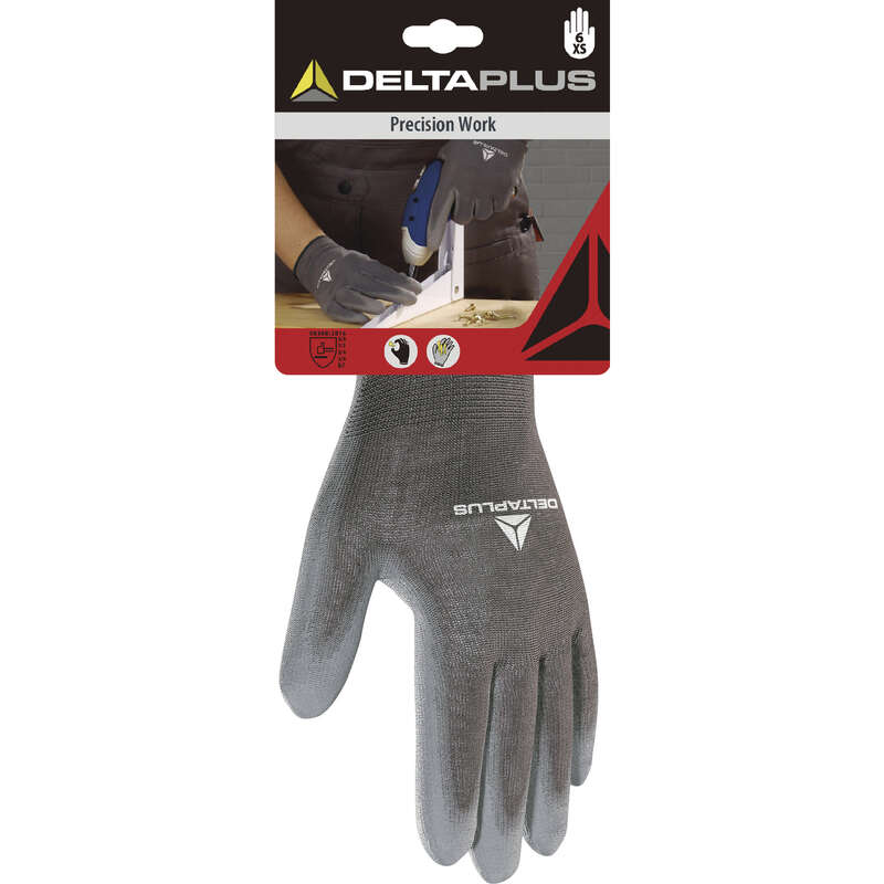 Gants tricot PU PES gris - Taille 09