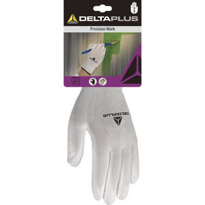 Gants tricot PU PES blanc - Taille 9