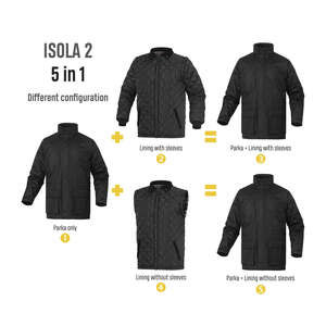Parka 5 en 1 doublure amovible ISOLA2 noire - Taille XL