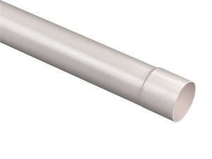 Tube de gouttière en PVC BG blanc - L. 4 m - Diam. 80 mm