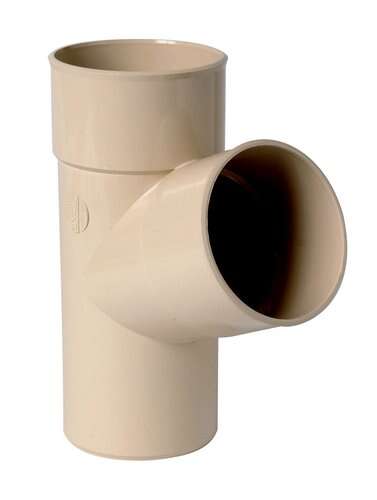 Culotte simple pour tuyau de gouttière mâle/femelle en PVC sable Diam. 100 mm à 67°30