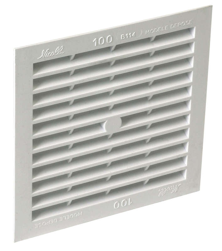 Grille de ventilation carrée intérieure et extérieure avec moustiquaire blanc L. 154 x H. 154 mm