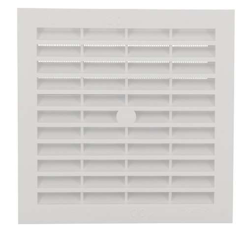 Grille de ventilation carrée intérieure et extérieure avec moustiquaire blanc L. 154 x H. 154 mm
