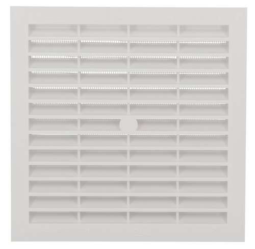 Grille de ventilation carrée intérieure et extérieure avec moustiquaire blanc L. 179 x H. 179 mm