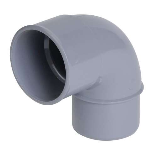 Coude simple mâle/femelle en PVC gris Diam. 40 mm à 87°30