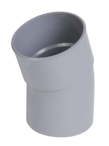 Coude simple mâle/femelle en PVC gris Diam. 125 mm à 20°
