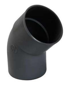 Coude pour tuyau de gouttière mâle/femelle en PVC gris Diam. 80 mm à 45°