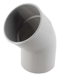 Coude pour tuyau de gouttière mâle/femelle en PVC Diam. 80 mm à 45° gris