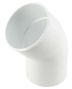 Coude pour tuyau de gouttière mâle/femelle en PVC blanc Diam. 80 mm à 45°
