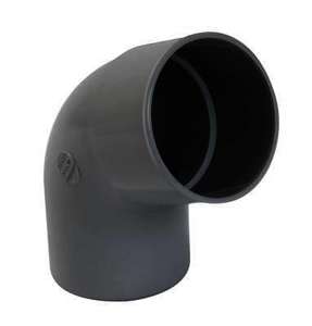 Coude pour tuyau de gouttière mâle/femelle en PVC Diam. 80 mm à 67°30 gris