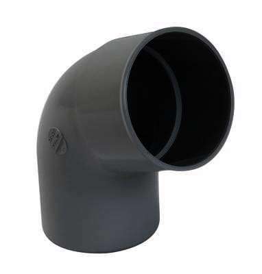 Coude pour tuyau de gouttière mâle/femelle en PVC Diam. 80 mm à 67°30 gris