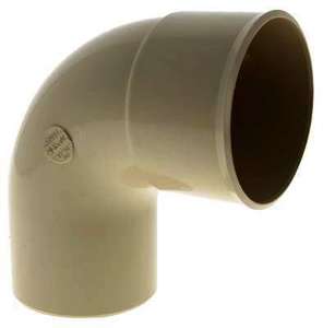 Coude pour tuyau de gouttière mâle/femelle en PVC sable Diam. 80 mm à 87°30